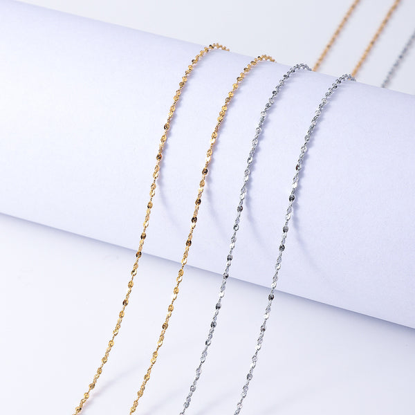 Stainless Steel Baby's Breath Necklace Women's Chain Plain Chain Thin Nude Chain