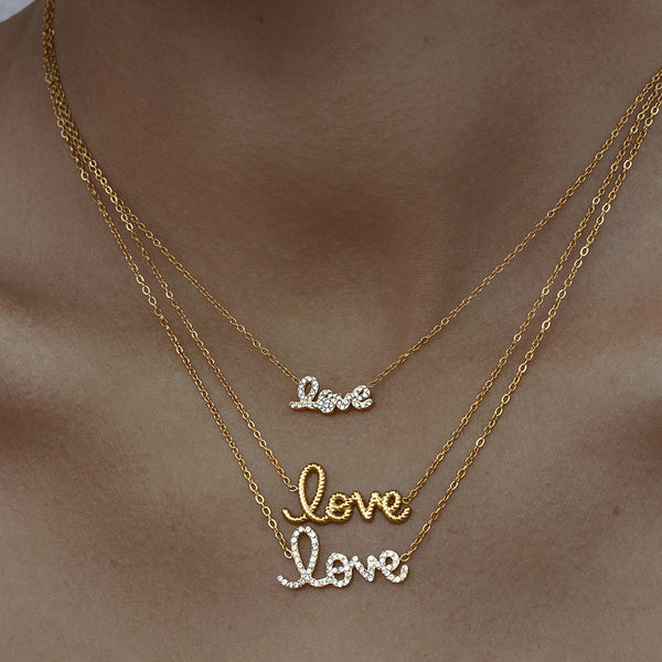 Stainless Steel Letter Necklace High-Quality Diamond Clavicle Chain