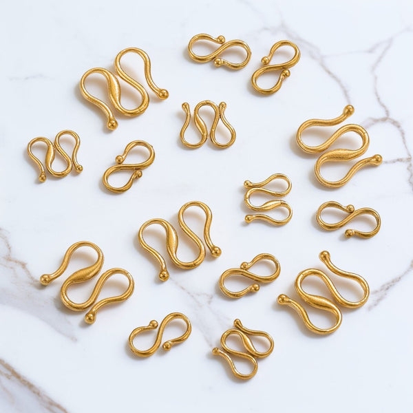 10PCS/Bag Stainless Steel 18k Gold-Plated Color-Retaining M Buckle S Buckle Handmade Diy Jewelry Accessories