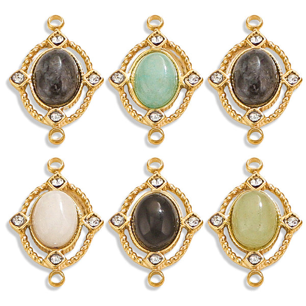 Diy Pendant Female Geometric Double Hole Stainless Steel Jewelry Turquoise Earring Pendant