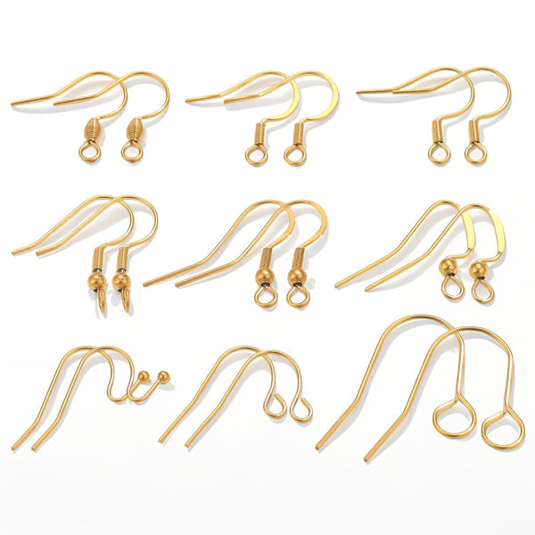 Stainless Steel Beaded Spring Ear Hooks Ear Hooks Earrings Diy Jewelry Accessories