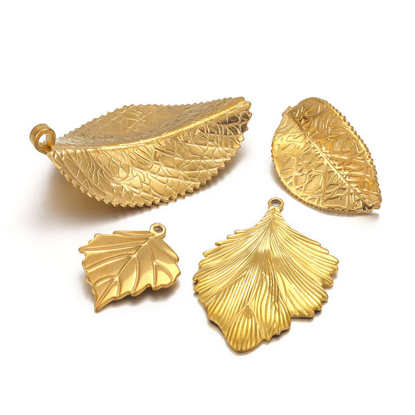 Stainless Steel Leaf Earring Leaf Pendants Diy Handmade Accessories