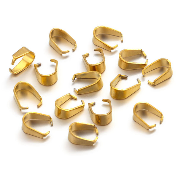 200PCS/Bag Stainless Steel Gold Melon Clasp Fork Clasp Staggered Real Pendant Clasp Diy Jewelry Accessories