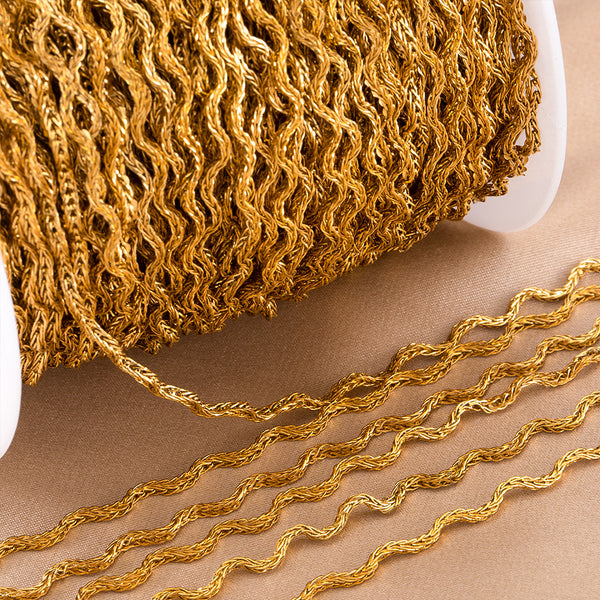 Stainless Steel Wave Foxtail Chain Extension Chain Electroplating Color Retention Handmade Diy Accessories