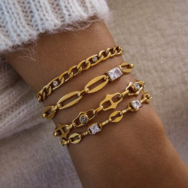 Stainless Steel Zircon Bracelet Niche Light Luxury Hand Jewelry