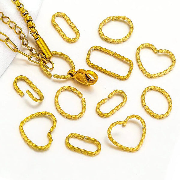 20PCS/Bag Stainless steel twist open loop twist connector spiral open ring DIY jewelry making supplies