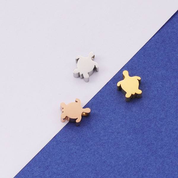 Stainless Steel Mirror Fine Polished Turtle Small Hole Bead 1.8mm Aperture Jewelry Accessories