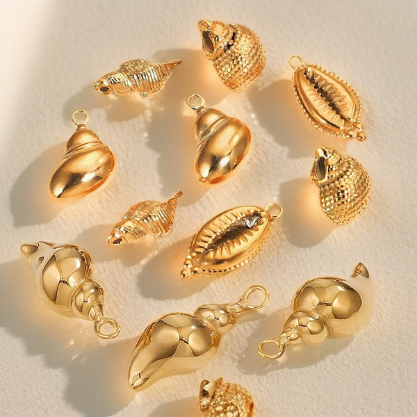 3d Stainless Steel Shell Pendant Conch Ocean Series Bracelet Necklace Material Diy Jewelry Accessories