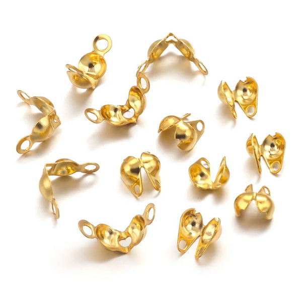 100PCS/Bag Stainless Steel Clasp Gold Bead Buckle Bead Buckle Diy Jewelry Matching
