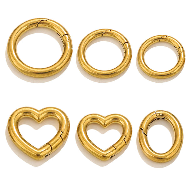2pcs/Bag Stainless Steel Slippery Spring Buckle Spring Ring Buckle 3.0 Wire Diameter Circle Buckle