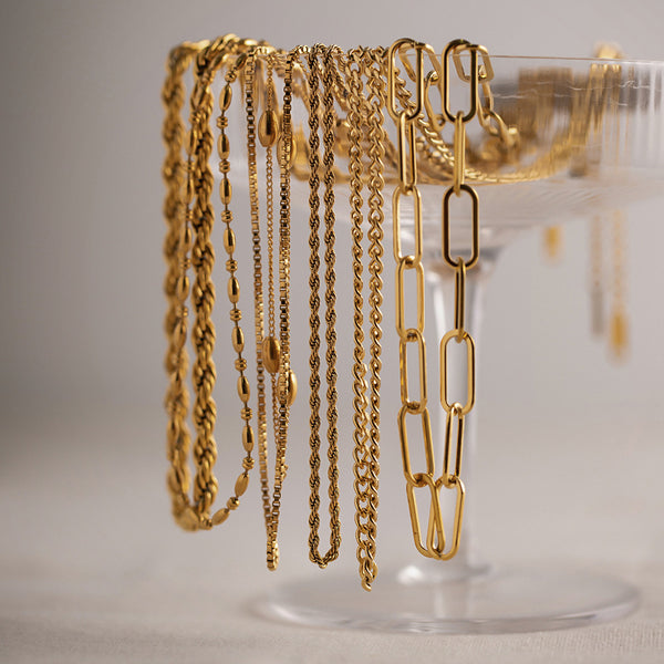 18k Gold-Plated Cold Wind Stainless Steel Multi-Layer Necklace Female Niche Clavicle Necklace