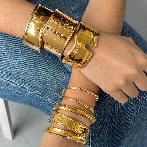 Stainless Steel Exaggerated Gold Bracelet High-Quality Open Bracelet