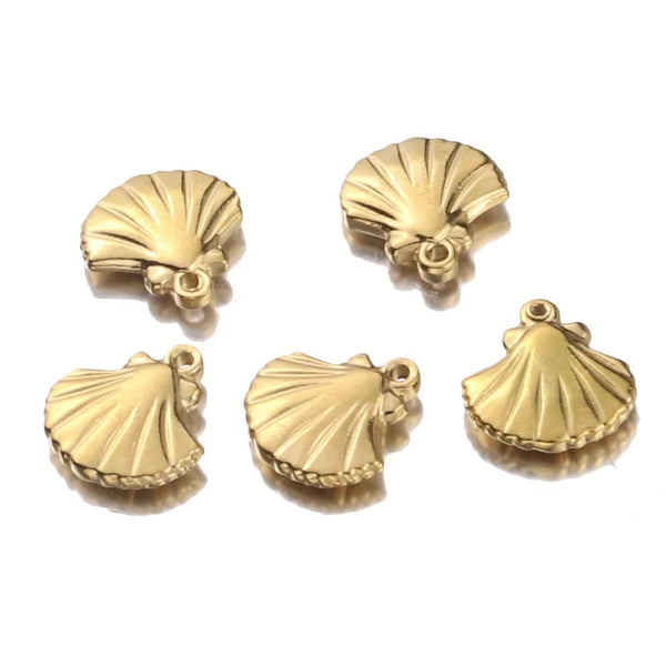 Stainless Steel Small Shell Pendant Hypoallergenic Oil Compacted Ocean Wind Diy Handmade Pendant