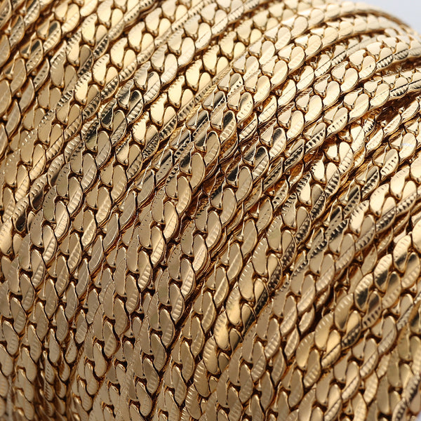 Stainless Steel Jewelry Chain 4mm Embossed Cuban Chain NK Chain