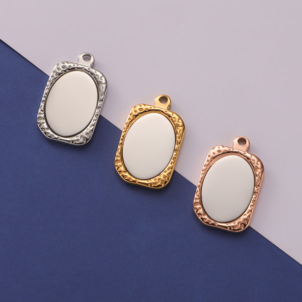 Mirror Stainless Steel Mirror Geometric Jewelry Accessories Diy Glossy Laser Lettering Simple Pendant