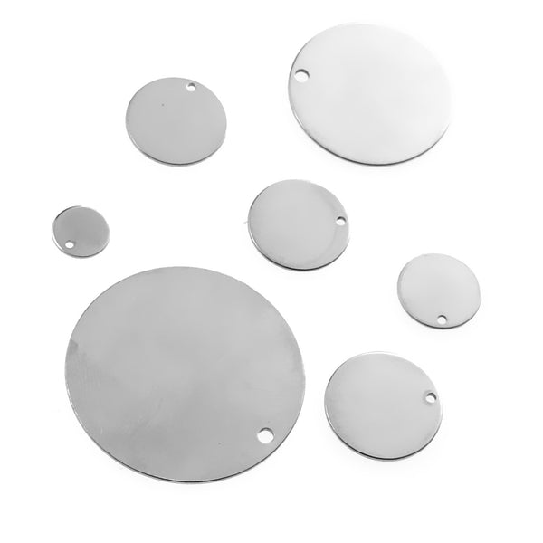Stainless Steel Disc Tag Round 6-40 Tail Chain Tail Tag Pendant Polishing Marking Diy Jewelry Accessories