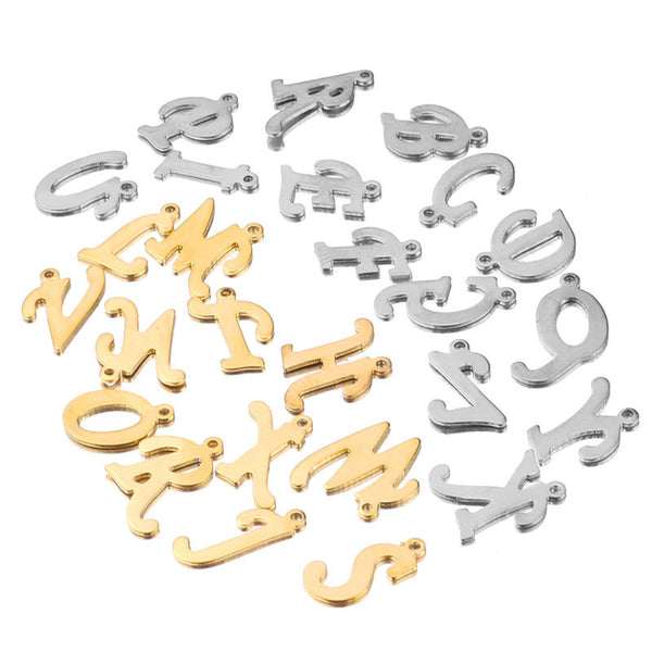 Stainless Steel English Letter Pendant Diy Jewelry Bracelet Pendant Accessories