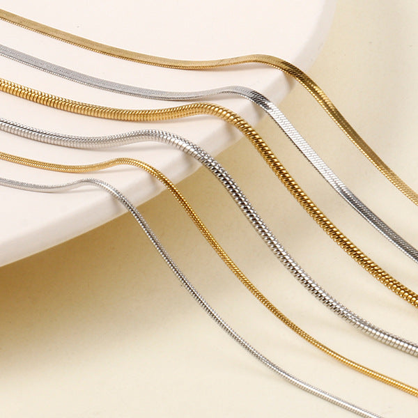 1 Meter Batch Stainless Steel Snake Bone Chain Personalized Fashion Jewelry Chain