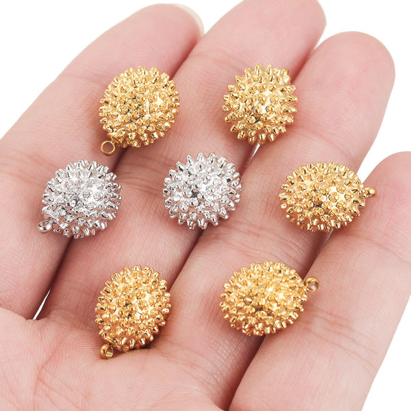 Stainless Steel 3D Durian Pendant DIY Accessories
