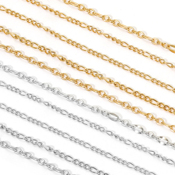 Stainless Steel Gold Plated Round Wire Cross Chain Side Chain Diy