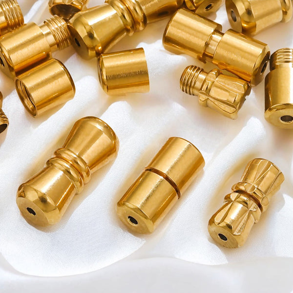 5PCS/Bag Stainless Steel Screw Fastening Peanut Buckle Crystal Pearl Bracelet Clasp Jewelry Accessories