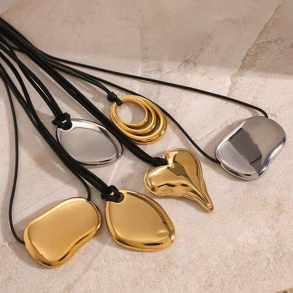 Stainless Steel Geometric Irregular Pendant Necklace High-Quality Clavicle Chain