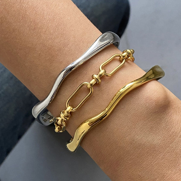 Stainless Steel Plain Ring Bracelet High-End Classic Bracelet