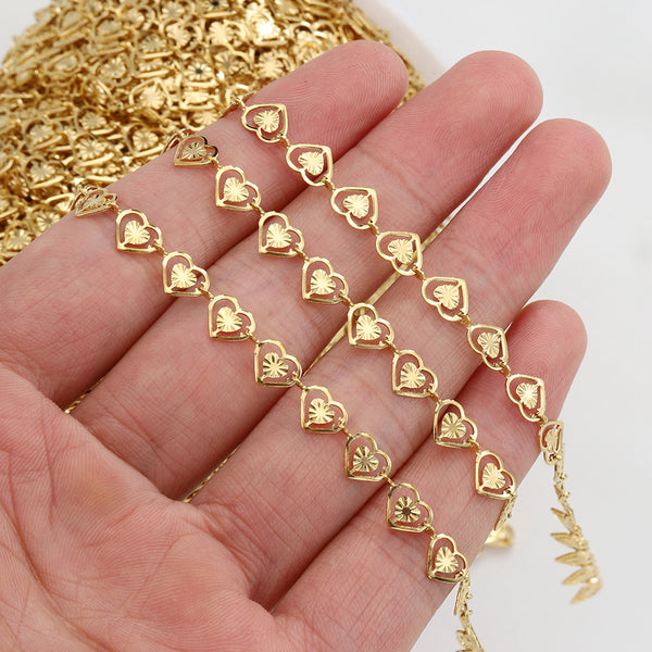 Stainless Steel Love Hollow Embossed Chain Diy Necklace Handmade Chain