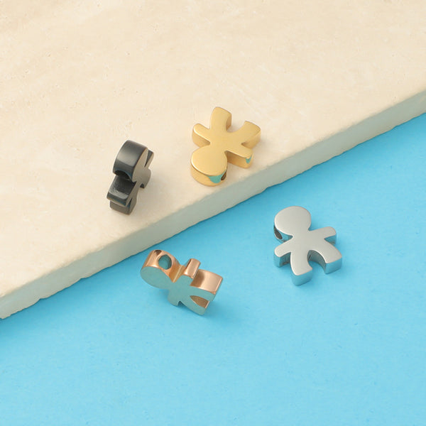 Mirror Stainless Steel Creative Niche Boys and Girls Small Hole Bead Pendant DIY Accessories Couple Pendant