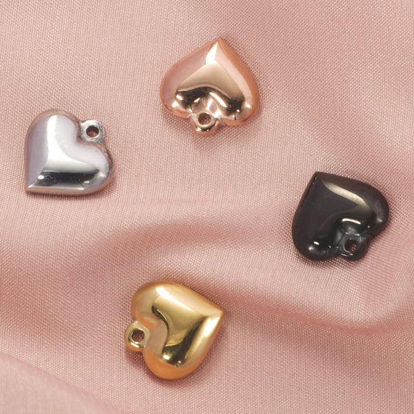 Stainless Steel Solid Peach Heart Love DIY Pendant Accessories Polished Plus Plasma