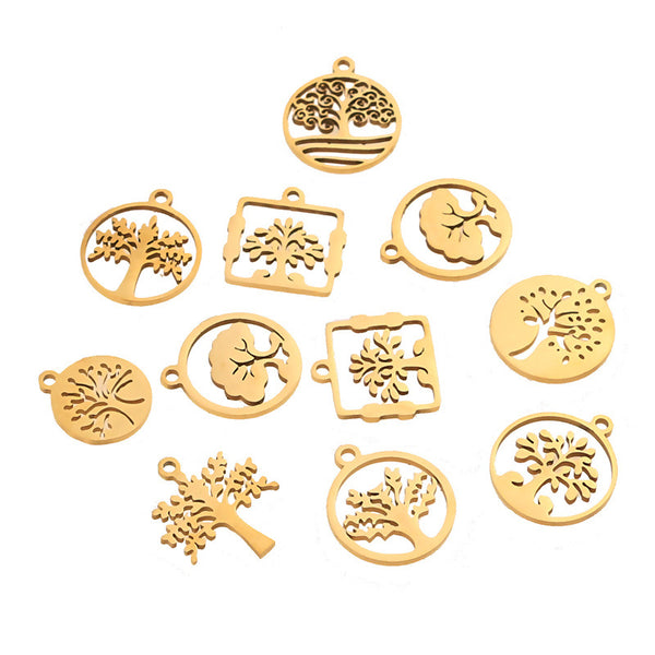 Stainless Steel Tree Of Life Pendant Handmade Diy Accessories