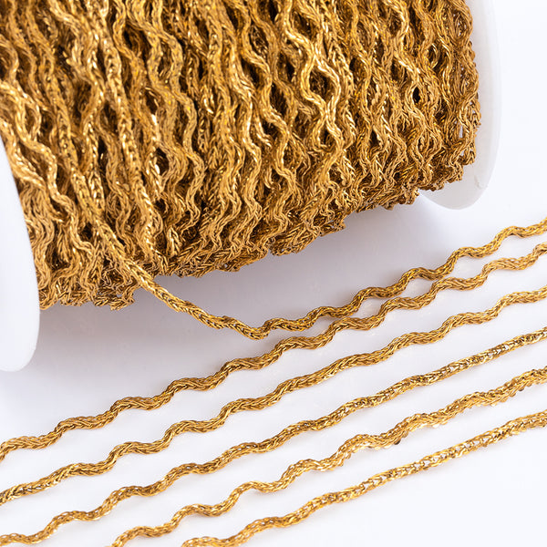 Stainless Steel 1.2mm Wavy Foxtail Chain Bracelet Extension Chain Handmade Diy Jewelry Accessories