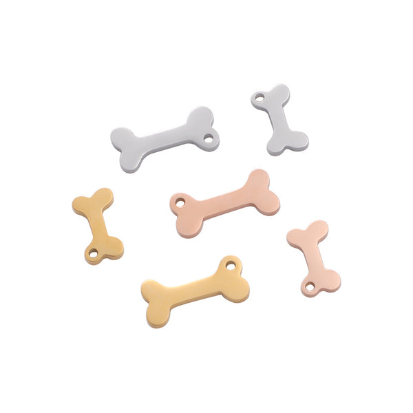 Mirror Stainless Steel Pet Steel Dog Bone Jewelry Accessories Diy Bone Shape Personalized Pendant