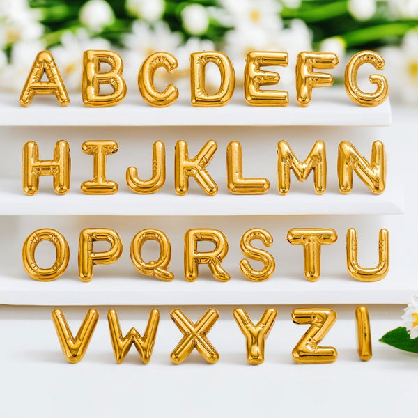 New Glossy Bubble Letter Necklace Women's Ins Niche Versatile Mini 26 Letter Pendant Jewelry