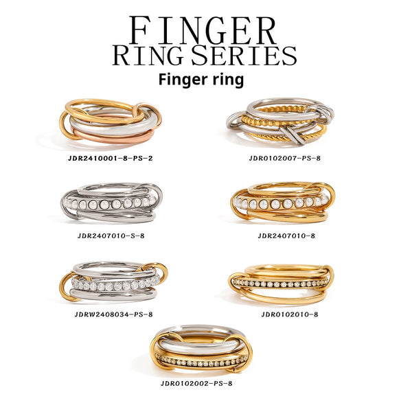 Stainless Steel Rings Do Not Fade 18k Gold Zircon Plain Ring Hand Ornaments