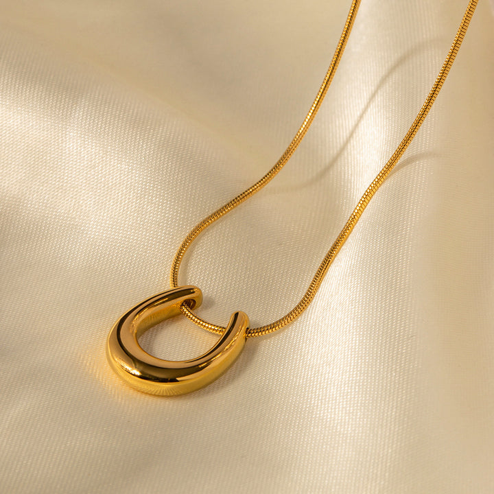 18k Gold Stainless Steel Necklace Women's Trend Versatile Pendant Necklace