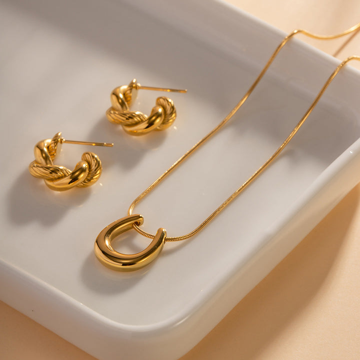 18k Gold Stainless Steel Necklace Women's Trend Versatile Pendant Necklace