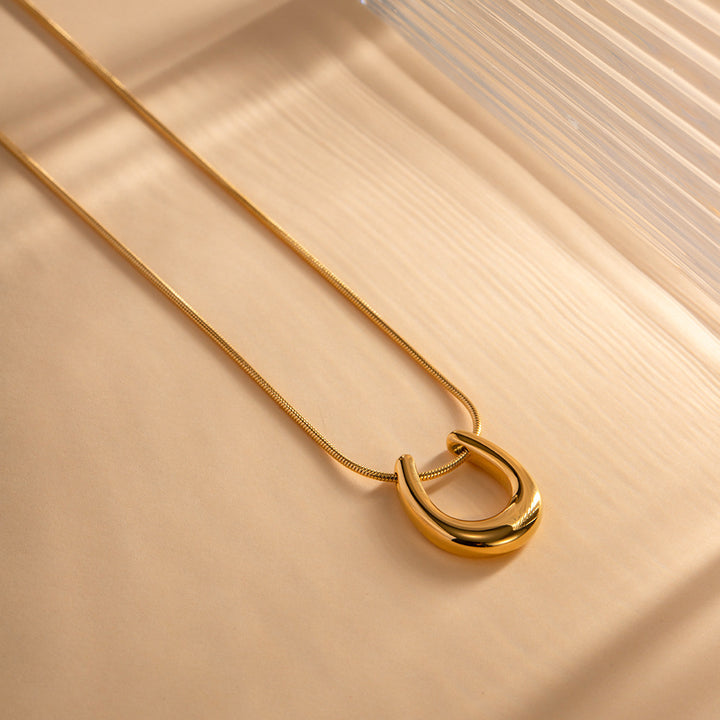 18k Gold Stainless Steel Necklace Women's Trend Versatile Pendant Necklace