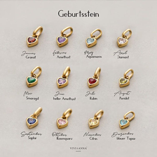 Color 12 Birthstone Pendant Diy Accessories Love Zircon Pendant