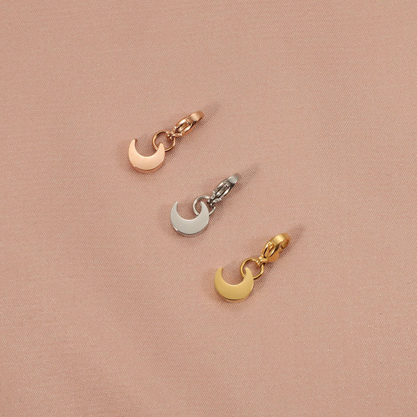 Stainless Steel Moon Pendant Pendant Personality Versatile Stainless Steel Diy Jewelry Accessories