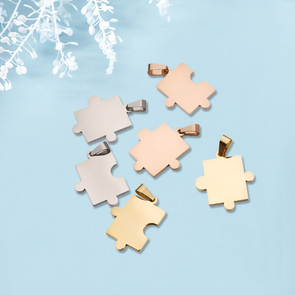 Mirror Polished Stainless Steel Glossy Puzzle Pendant Accessories Geometric Minimalist Couple Square Puzzle