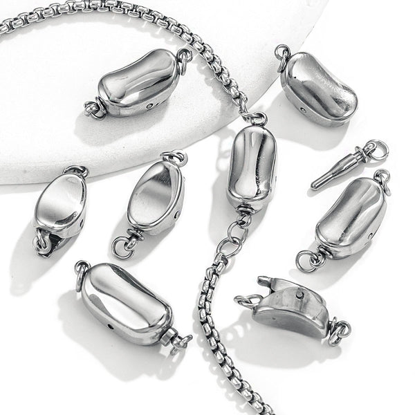Stainless Steel Peanut Bracelets Fine Polished Buckles Pea Buckles Diy Accessories