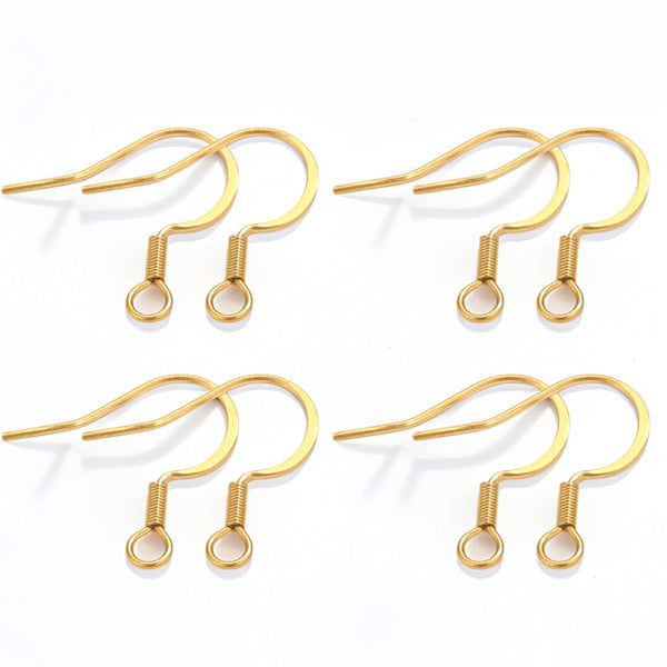 Stainless Steel Spring Flat Ear Hook Flat Stud Earrings Diy Jewelry Accessories