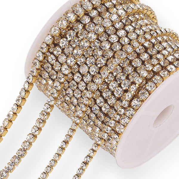 Stainless Steel Plating Rhinestone Claw Chain Clothing Accessories Dress Color Retention Chain Diy Jewelry