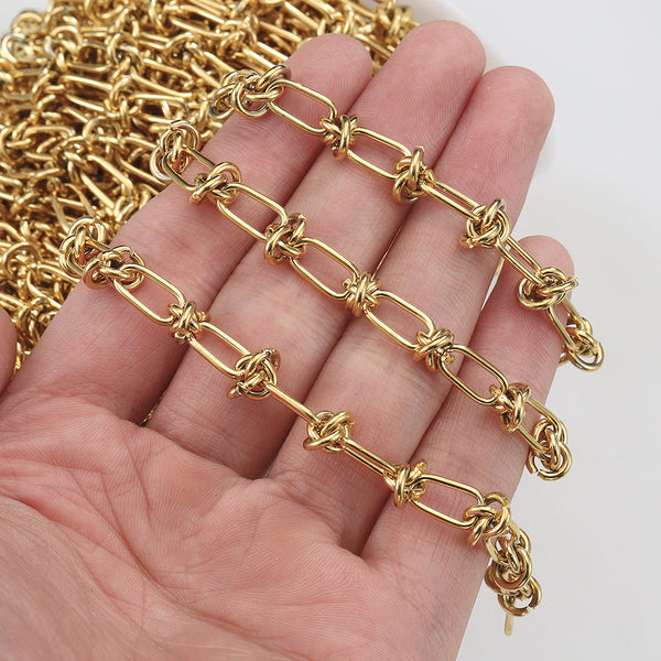1m Stainless Steel Rope Knot Chain Thick Chain Knotted Chain Hip Hop Diy Jewelry Accessories