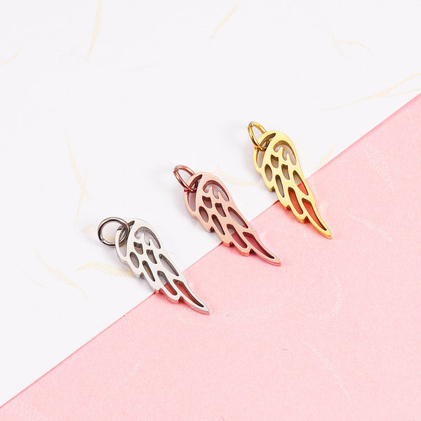 Mirror Stainless Steel Hollow Wing Jewelry Accessories Diy Accessories