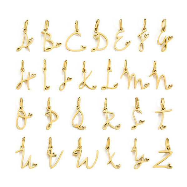 Diy 26 Letter Pendant Jewelry Accessories Stainless Steel Mirror Polishing, Vacuum Plating Love Letters