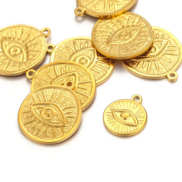 Stainless Steel Eye Pendant Vintage Sun Eye Embossed Pendant Diy Accessories