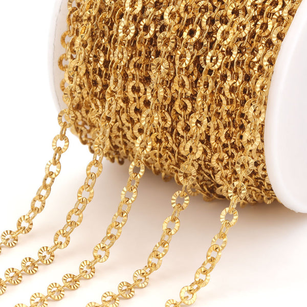 Stainless Steel Sunflower Chain Cross O-Embossed Chain Diy Necklace Bracelet