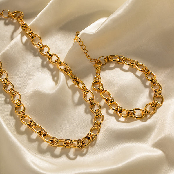18k Gold-Plated Chain Stainless Steel Bracelet Non-Fading Bracelet Jewelry